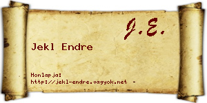 Jekl Endre névjegykártya